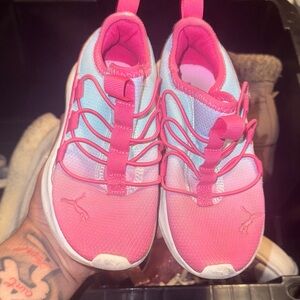 Puma Kids Vibrant Pink and Light Blue Sneakers
